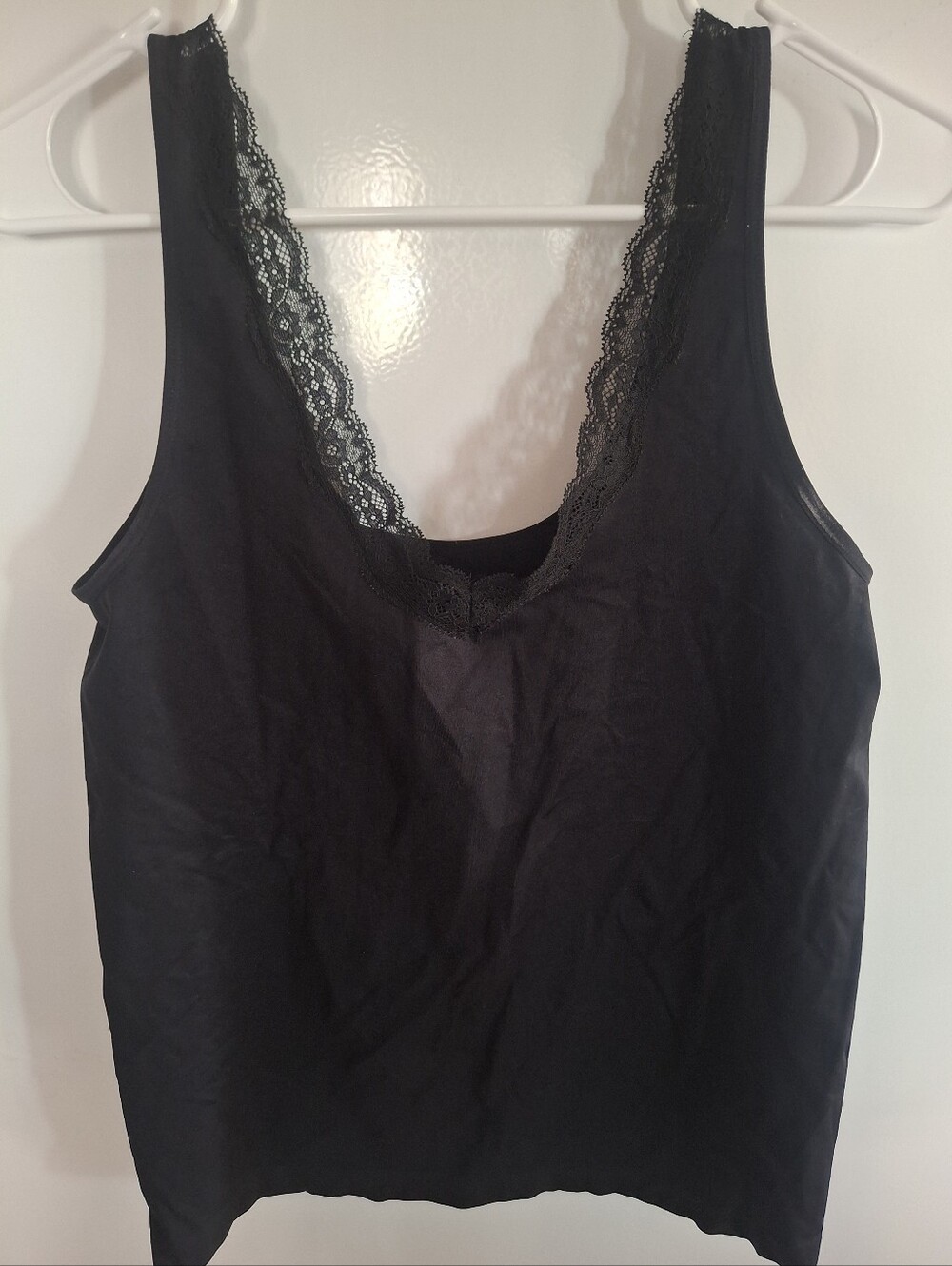Ambrielle Black Lace-Trim Camisole